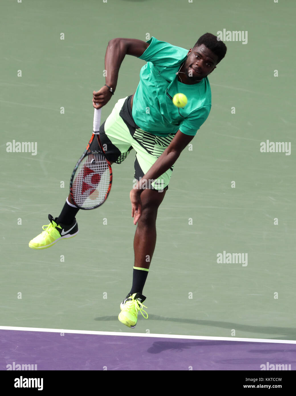 KEY BISCAYNE, FL - MARCH 25: Frances Tiafoe on day 6 of the Miami Open