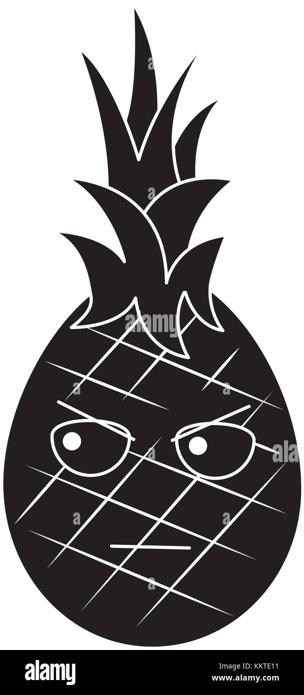 kawaii pineapple fruit expression facial cartoon Stock Vector Image ...