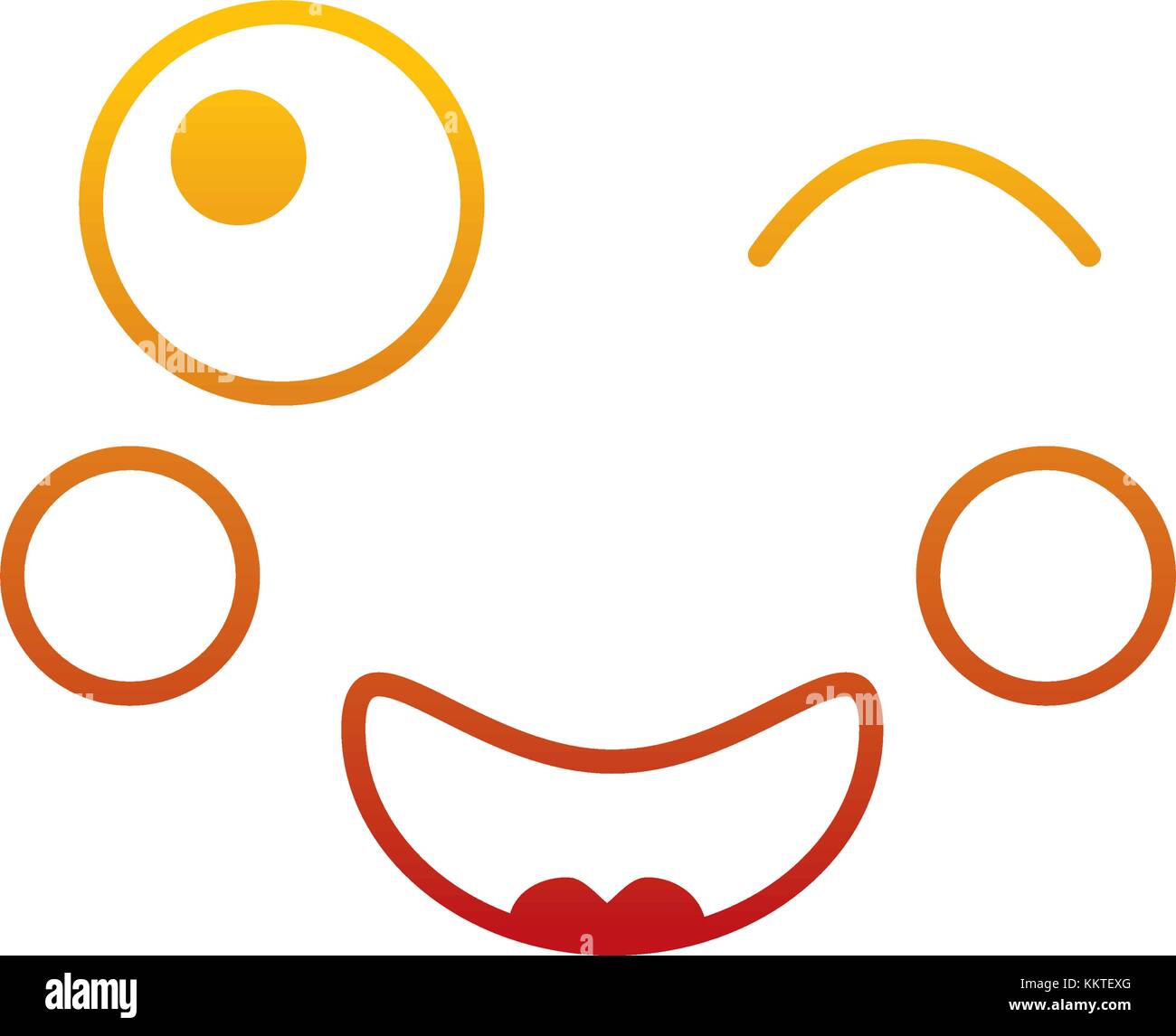 Kawaii happy wink facial expression Stock Vector Images - Alamy