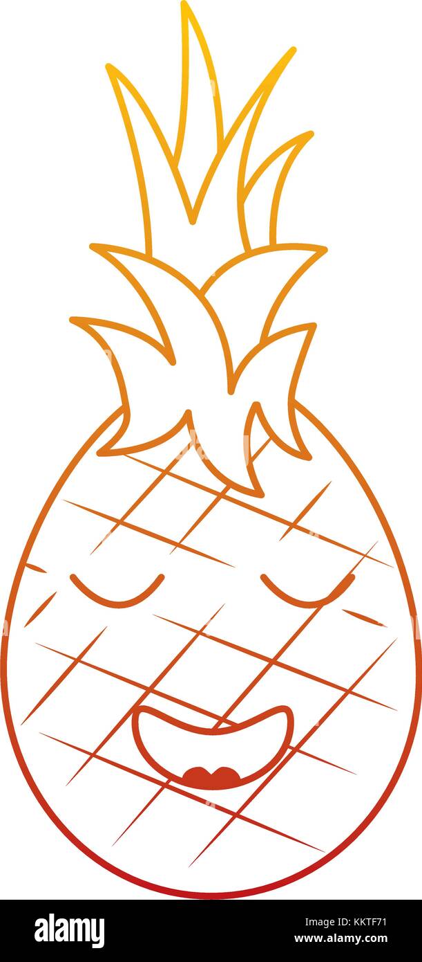 kawaii pineapple fruit expression facial cartoon Stock Vector Image ...
