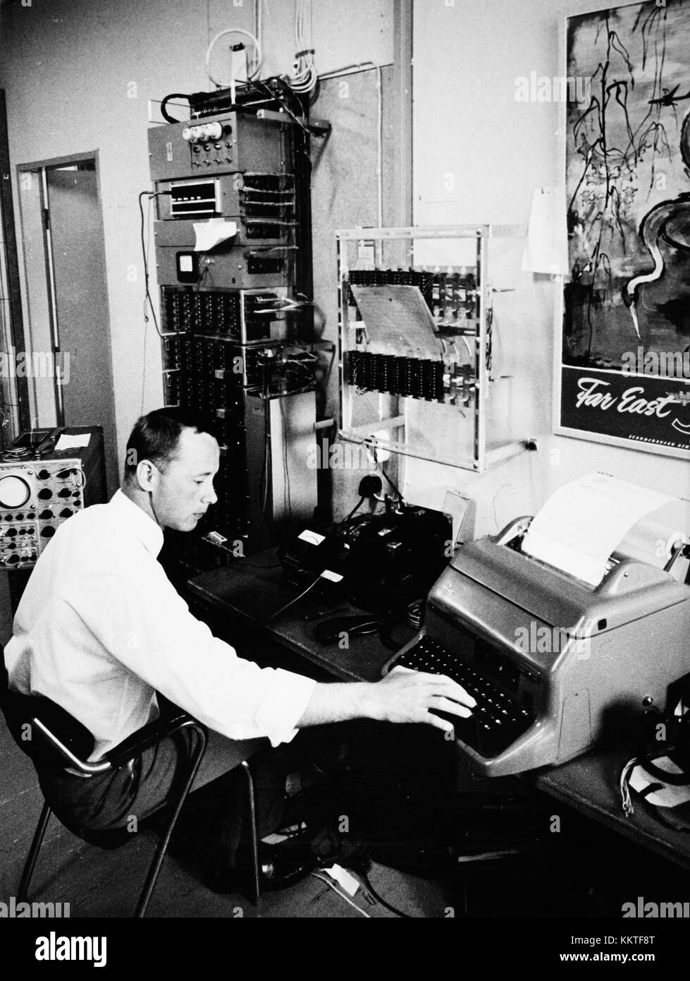 Arlanda Airport ARN, Stockholm, Lage Hellman at the control office via SASCO   all loading information to the plains  passengers, luggage, cargo, catering is controlled by SASCO system in Copenhagen Stock Photo