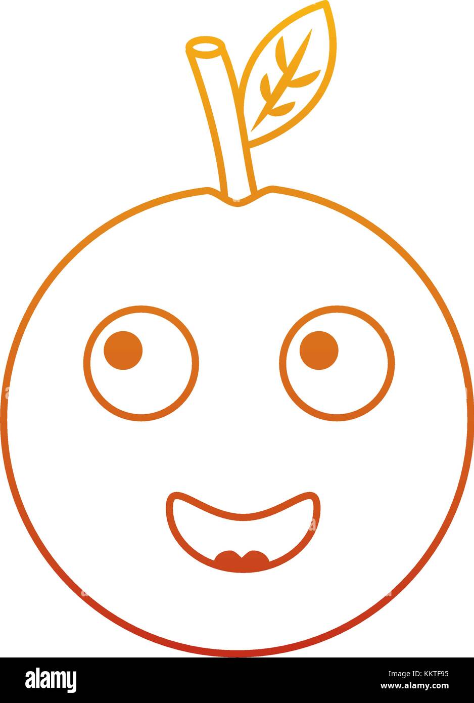 kawaii cartoon orange fruit funny character Stock Vector Image & Art ...