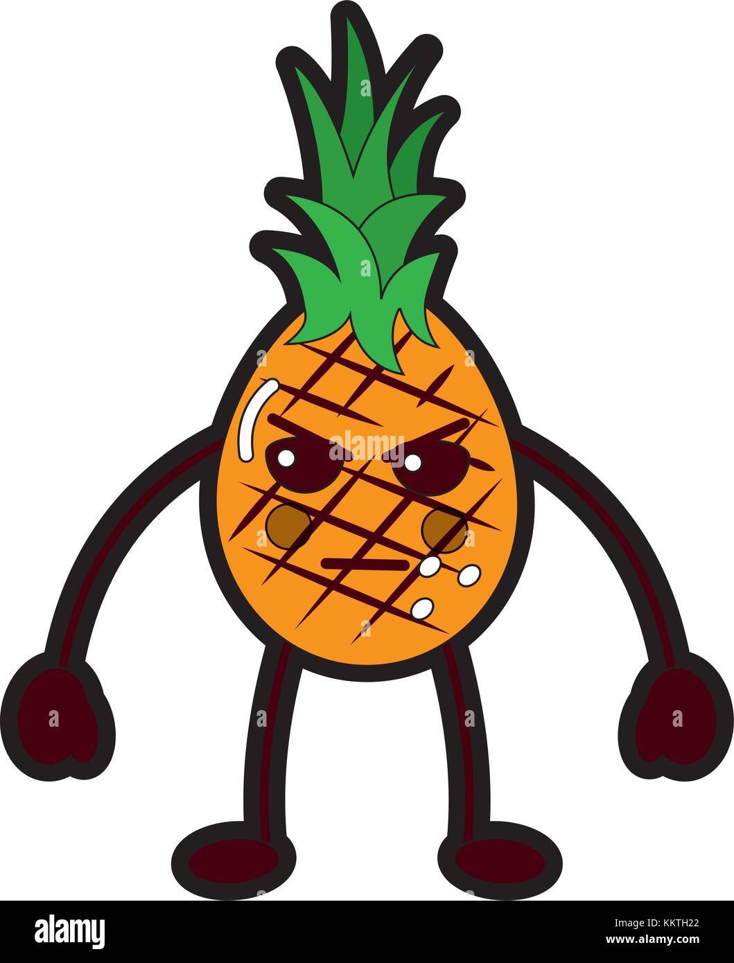 kawaii pineapple fruit expression facial cartoon Stock Vector Image ...