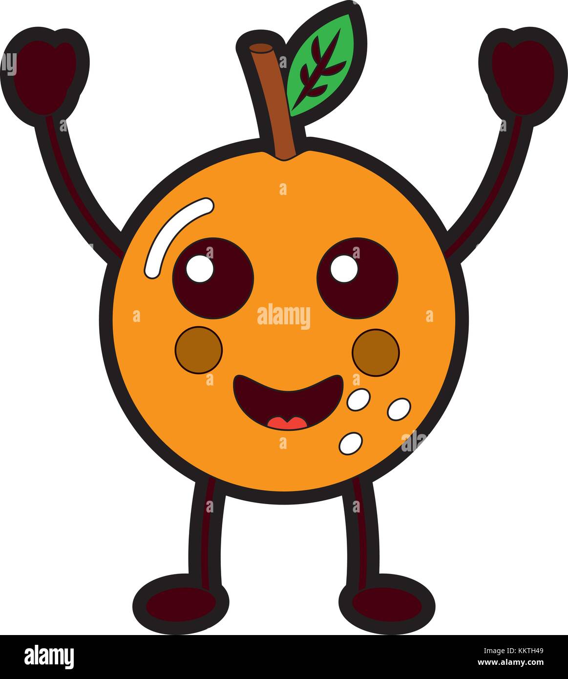 kawaii cartoon orange fruit funny character Stock Vector Image & Art ...