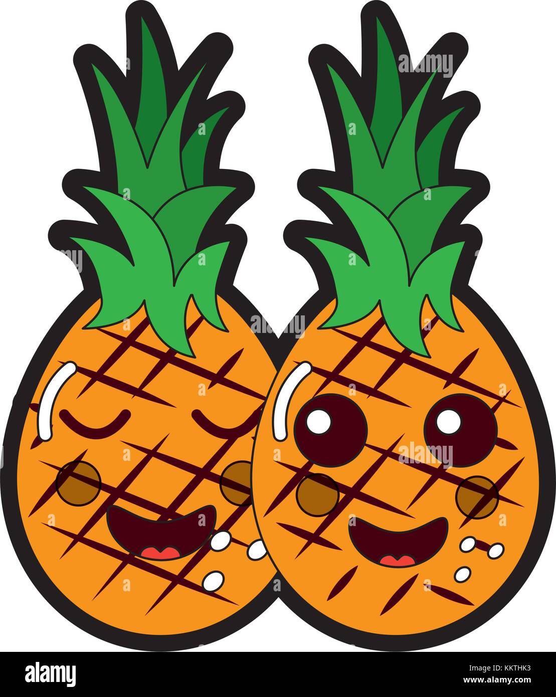 cartoon pineapple cut out stock images pictures page 2 alamy https www alamy com stock image kawaii two cartoon fruit pineapple happy characters 167112487 html