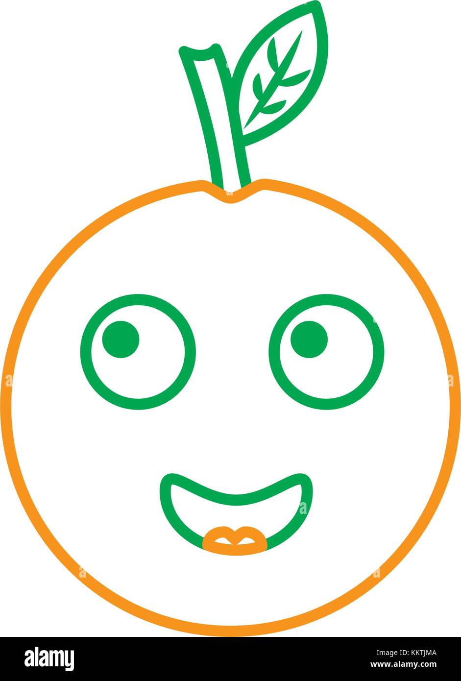 kawaii cartoon orange fruit funny character Stock Vector Image & Art ...