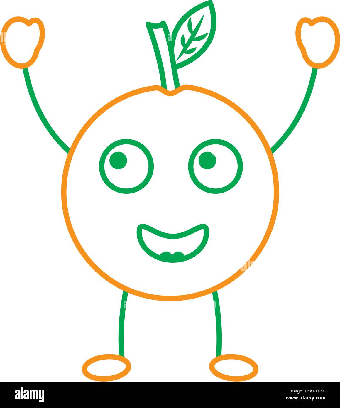 kawaii cartoon orange fruit funny character Stock Vector Image & Art ...