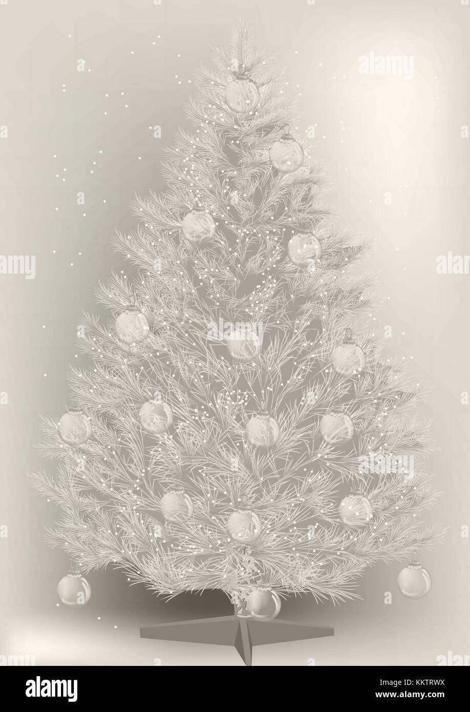 Vintage christmas tree illustration Stock Vector Images - Alamy