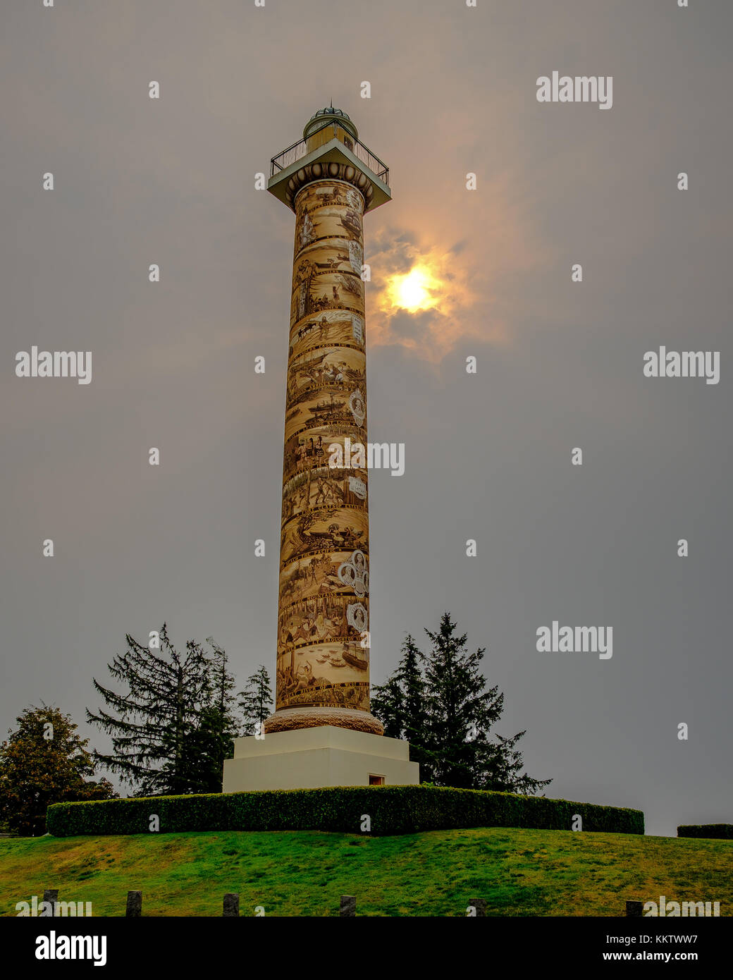 Astroia Column Astoria Column Landmark, Astoria, Oregon - Sept. 6, 2017 Stock Photo ...