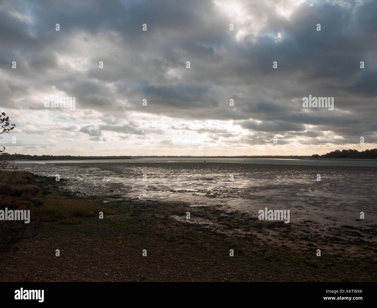 stunning dramatic cloud sky over estuary lake river ocean coastline ...