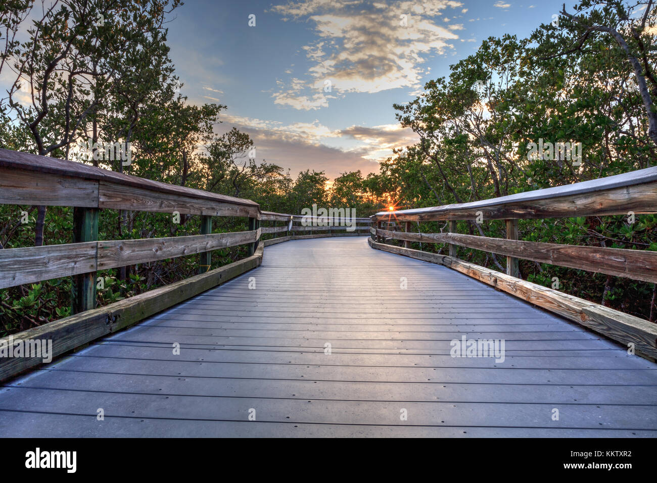 Clam Pass boardwalk that travels over the riverway and marsh estuary ...