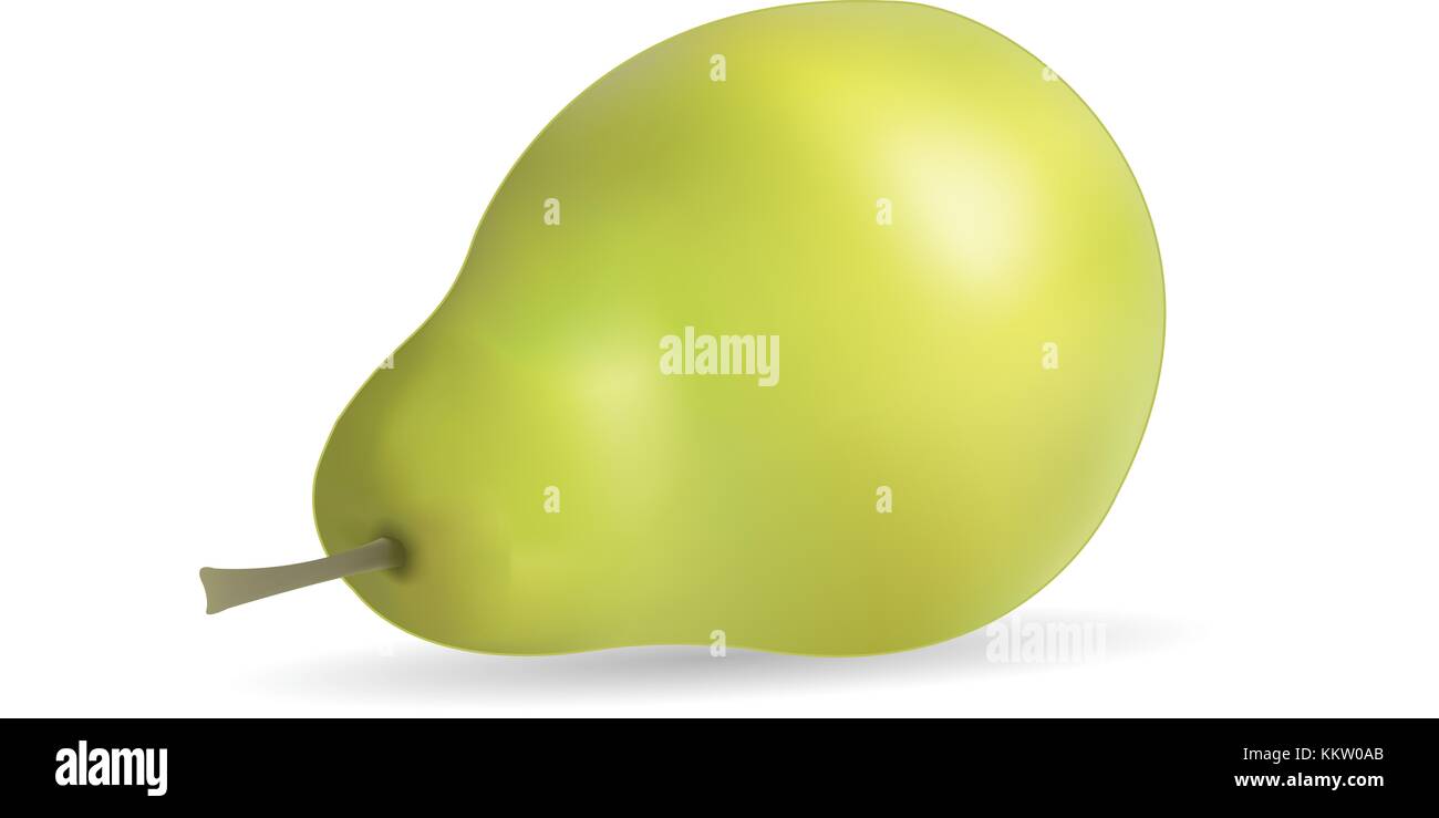 illustration green pear on white background Stock Photo - Alamy