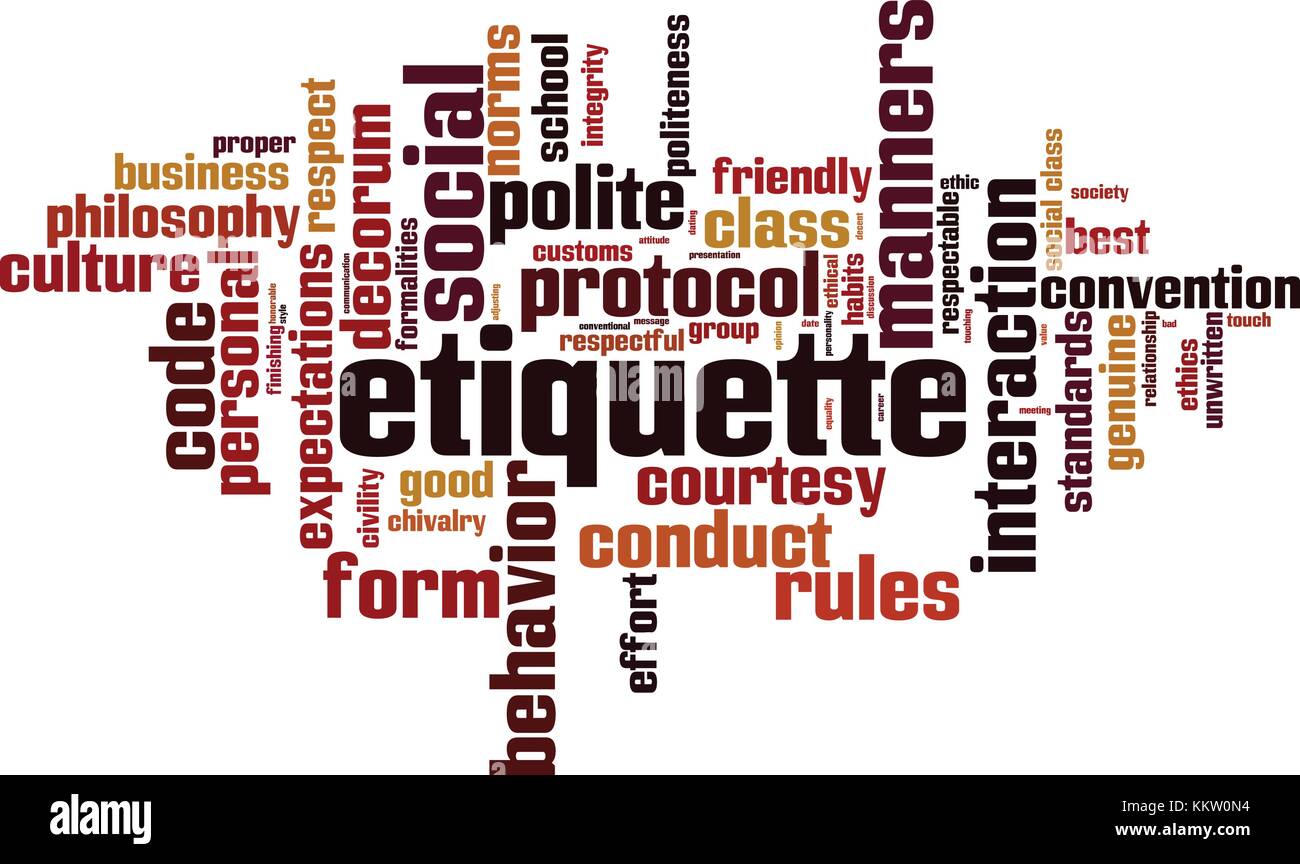 Etiquette word cloud concept. Vector illustration Stock Vector