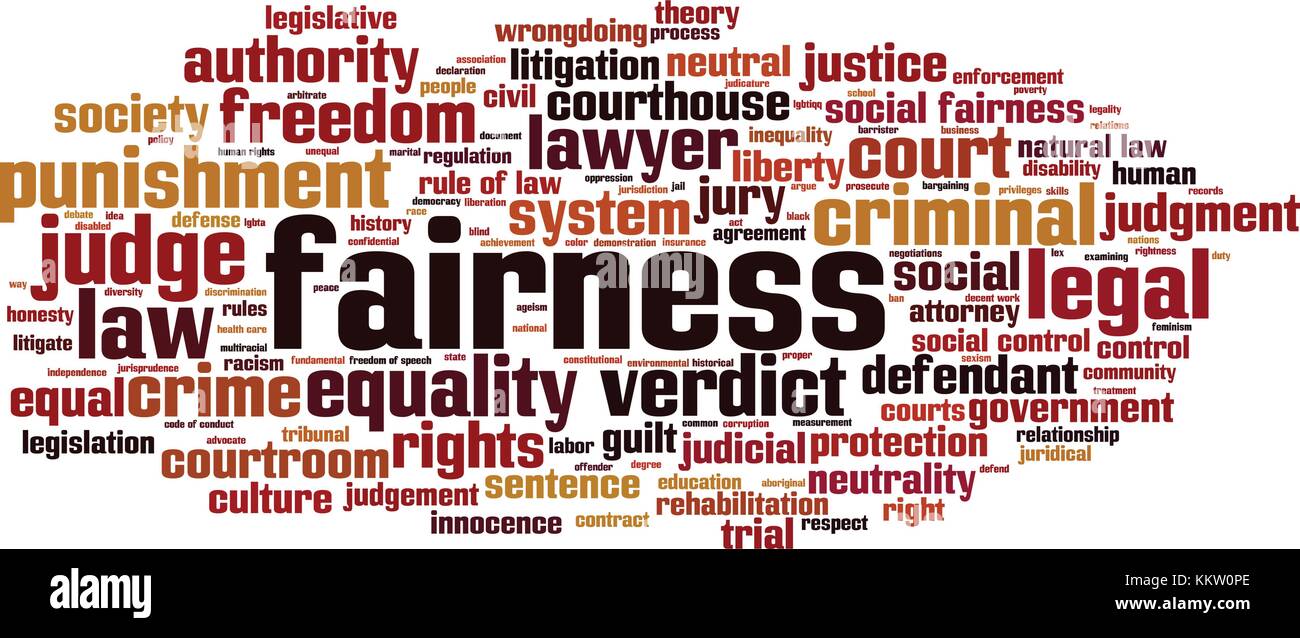 Fairness word cloud concept. Vector illustration Stock Vector