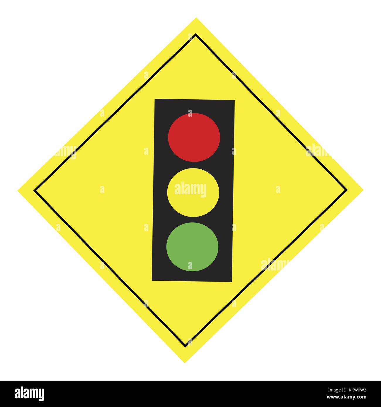 Stop sign ahead usa yellow warning hires stock photography and images