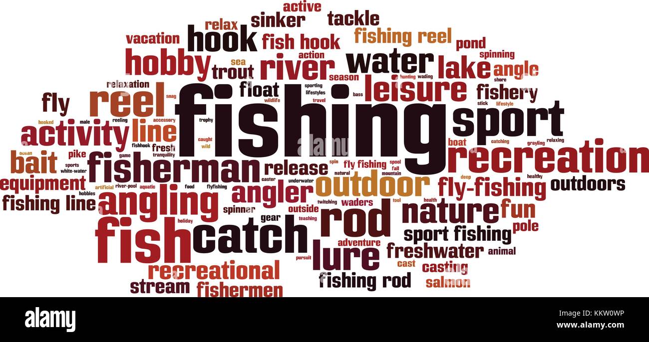 Fishing word cloud concept. Vector illustration Stock Vector Image