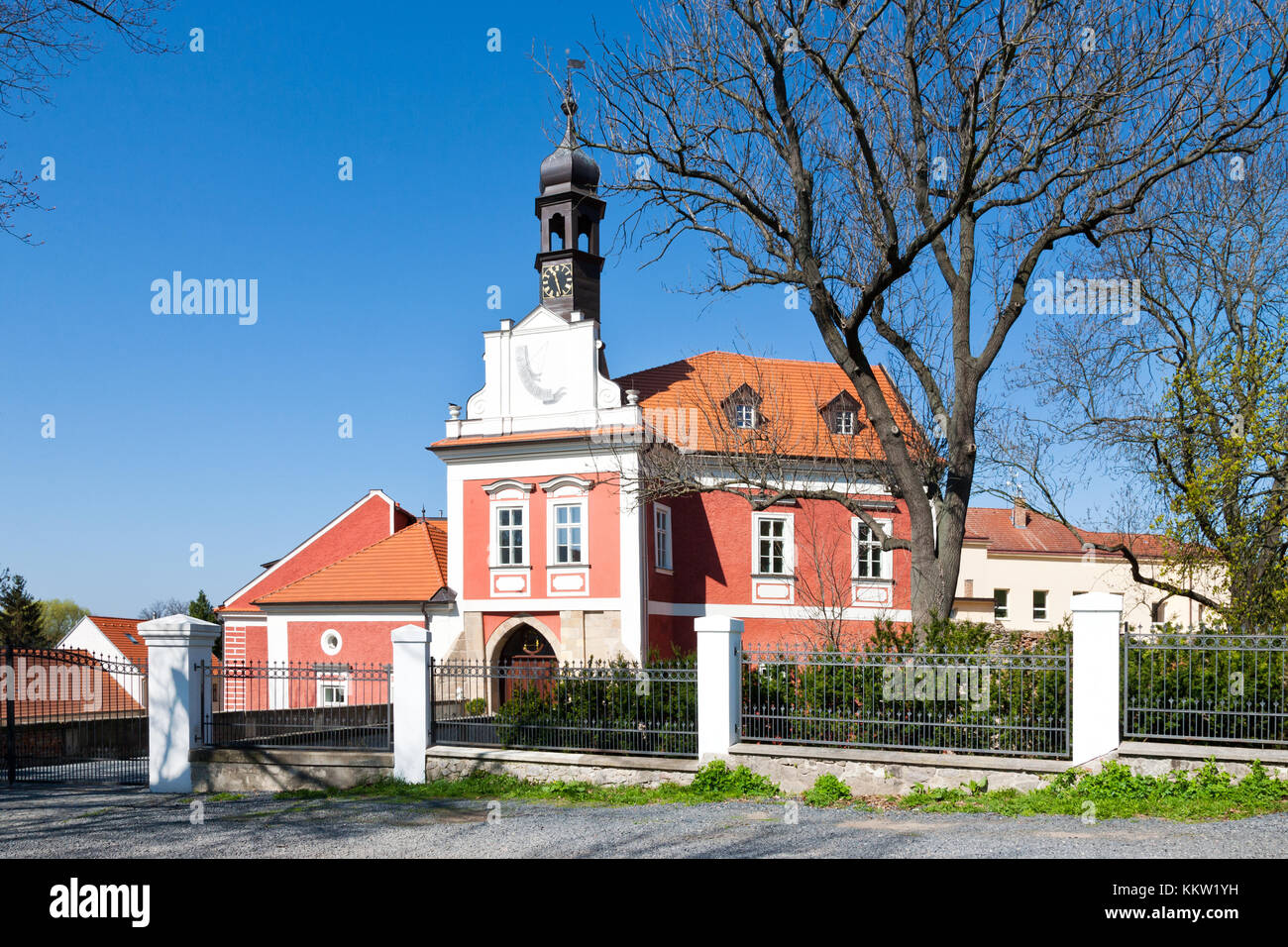 hotel and restaurant Savoia, baroque castle Skvorec near Prague, Uvaly district, Czech republic Stock Photo