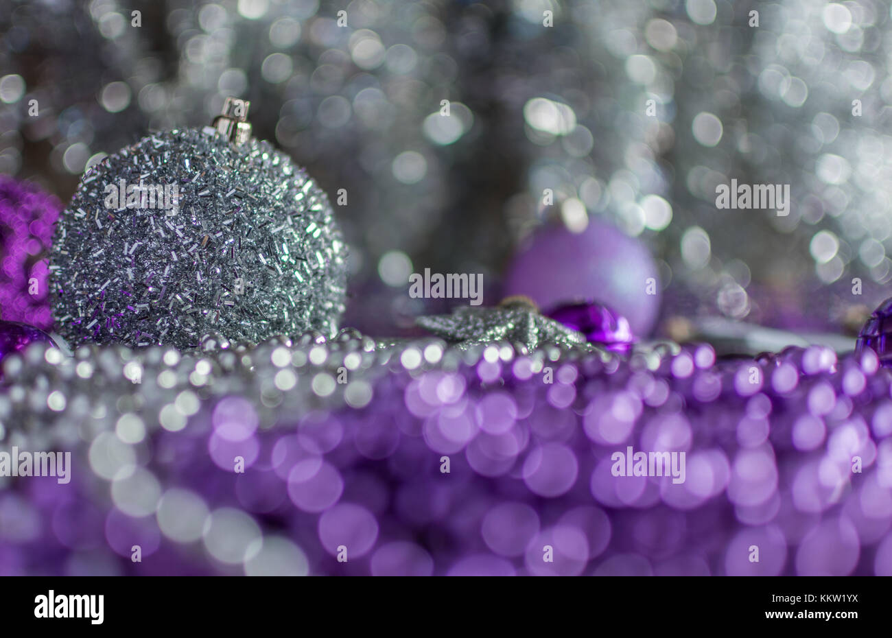 Colorful Christmas Decorations With Extreme Shallow Depth Of Field