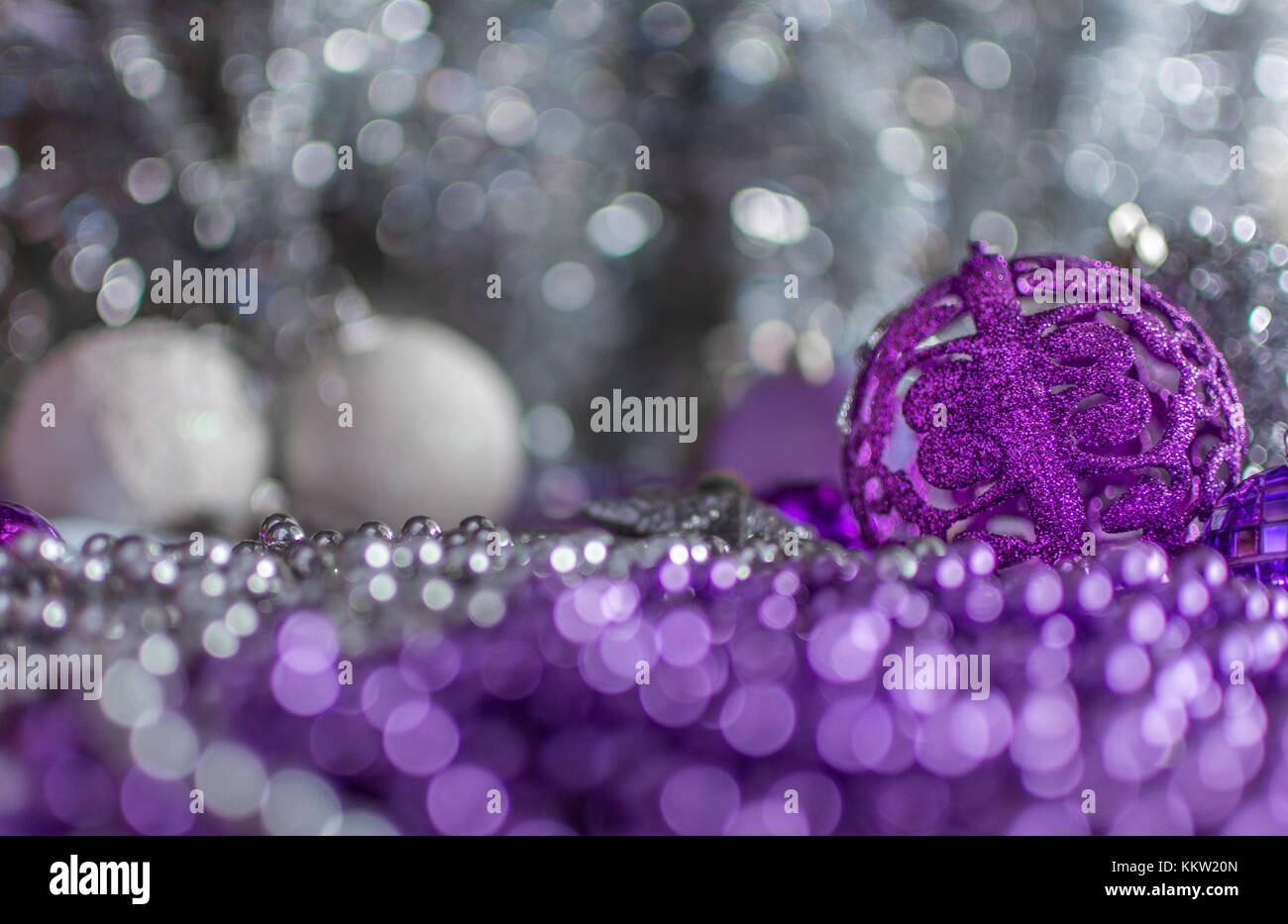 Colorful Christmas Decorations With Extreme Shallow Depth Of Field