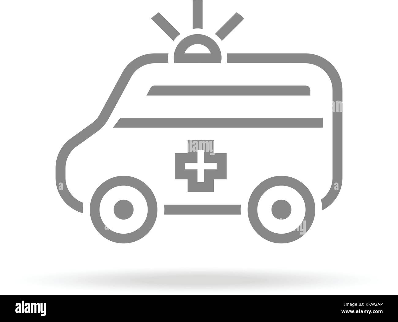 Ambulance Icon In Trendy Thin Line Style Isolated On White Background. Medical Symbol For Your Design, Apps, Logo, UI. Vector Illustration, Eps10. Stock Vector
