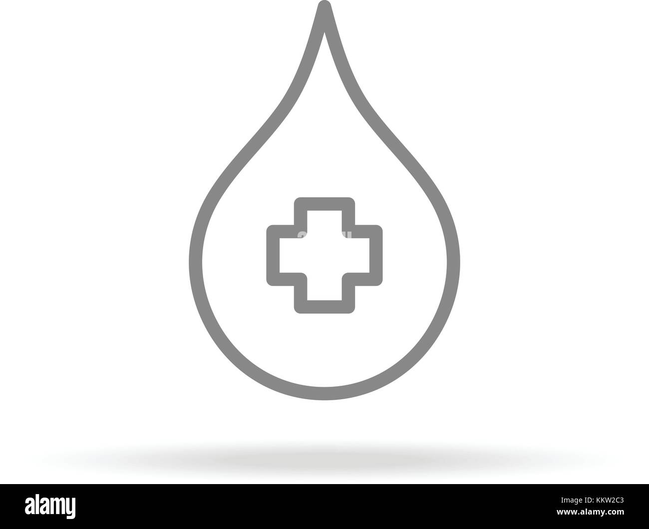 Blood Donation Icon In Trendy Thin Line Style Isolated On White Background. Medical Symbol For Your Design, Apps, Logo, UI. Vector Illustration. Stock Vector