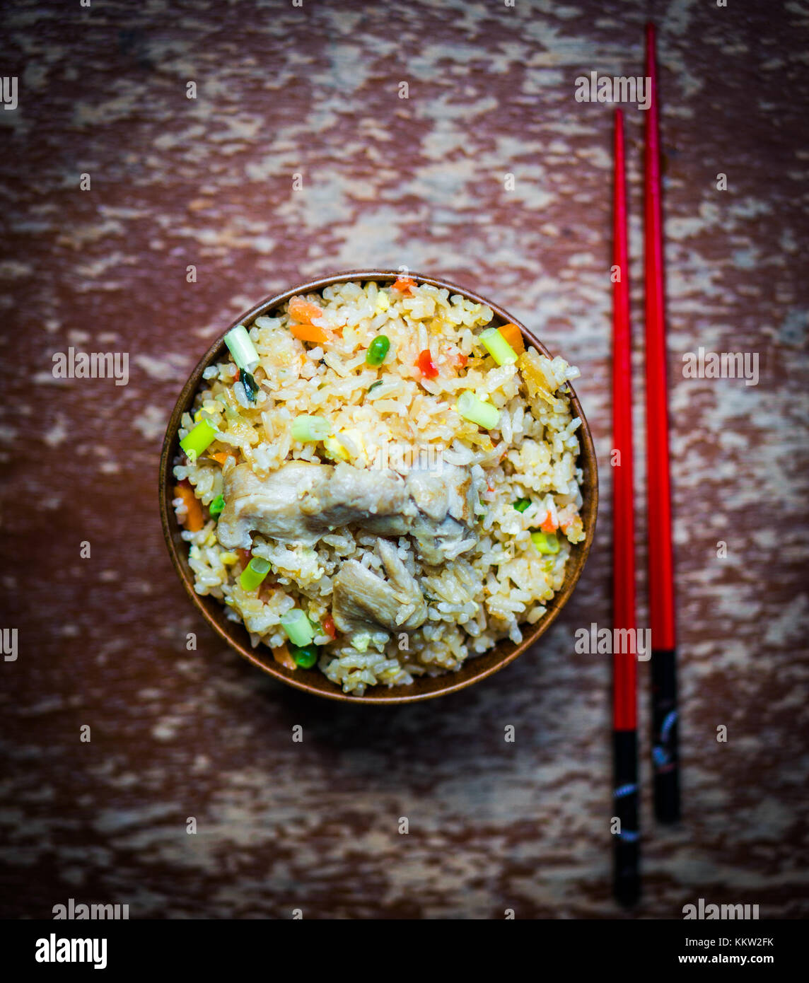 Rice With Chicken And Vegetables Stock Photo - Alamy