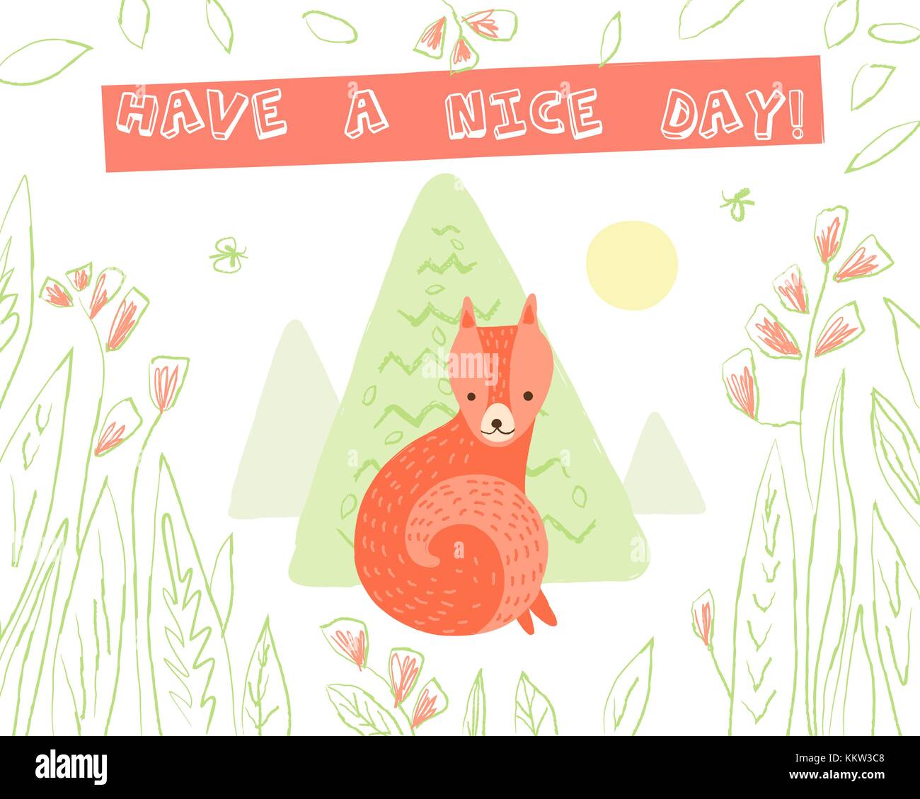 Animal greeting card Stock Vector