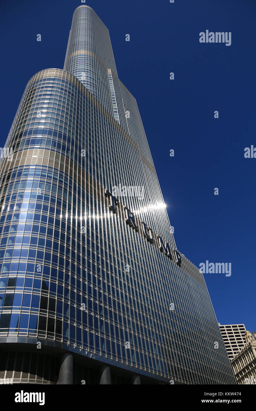Trump Hotel Chicago - Illinois - USA- Second highest Building Stock Photo