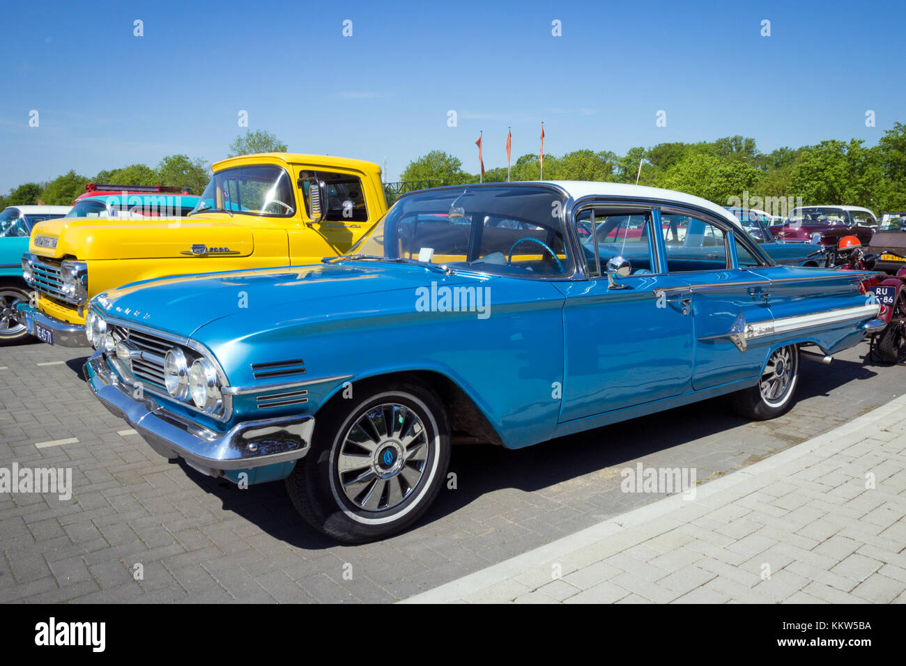 ROSMALEN, THE NETHERLANDS - MAY 8, 2016: Vintage 1960 Chevrolet Impala classic car. Stock Photo