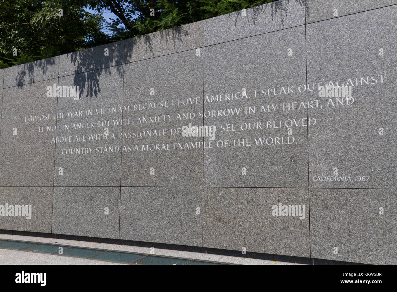 Martin Luther King Jr quotation on the Inscription Wall, Martin Luther King Jr. Memorial, Washington DC, USA. Stock Photo