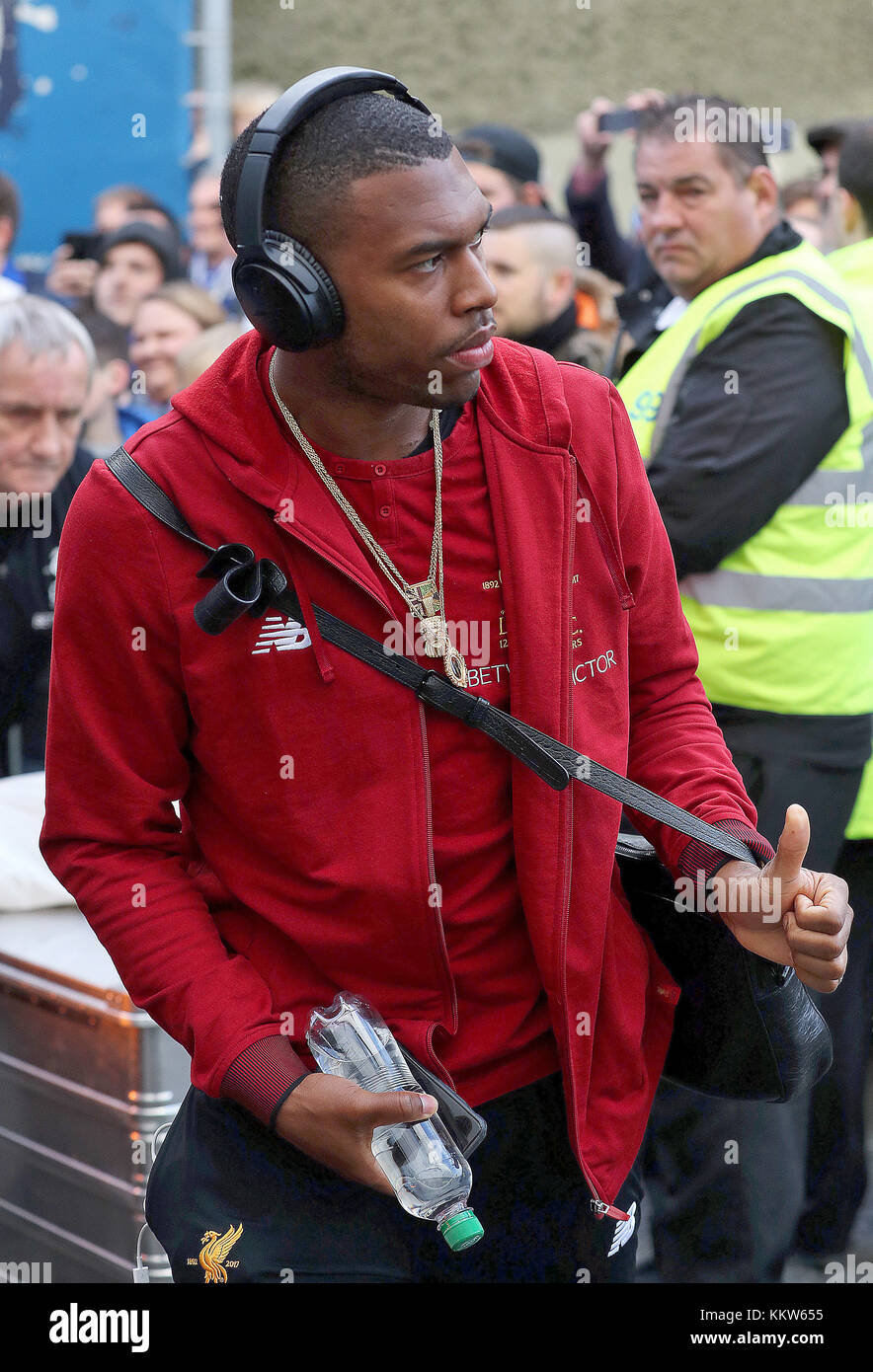 Liverpool's Daniel Sturridge arriving before the Premier League match at the AMEX Stadium, Brighton. PRESS ASSOCIATION Photo Picture date: Saturday December 2, 2017. See PA story SOCCER Brighton. Photo credit should read: Gareth Fuller/PA Wire. RESTRICTIONS: No use with unauthorised audio, video, data, fixture lists, club/league logos or 'live' services. Online in-match use limited to 75 images, no video emulation. No use in betting, games or single club/league/player publications. Stock Photo