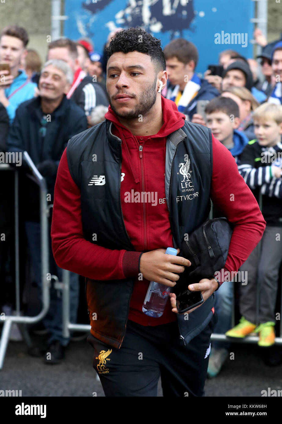 Liverpool's Alex Oxlade-Chamberlain arriving before the Premier League match at the AMEX Stadium, Brighton. PRESS ASSOCIATION Photo Picture date: Saturday December 2, 2017. See PA story SOCCER Brighton. Photo credit should read: Gareth Fuller/PA Wire. RESTRICTIONS: No use with unauthorised audio, video, data, fixture lists, club/league logos or 'live' services. Online in-match use limited to 75 images, no video emulation. No use in betting, games or single club/league/player publications. Stock Photo