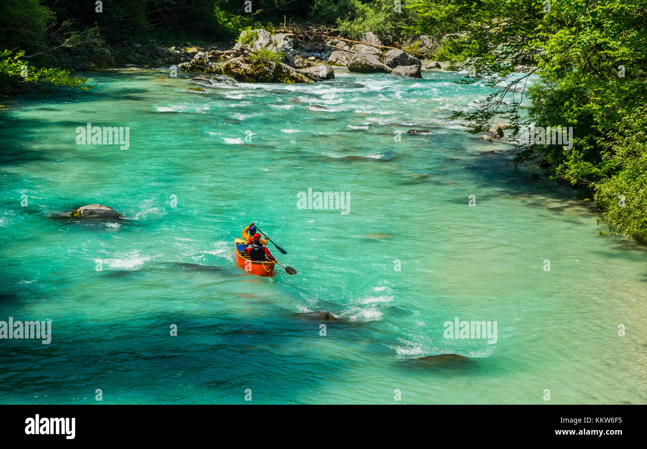 The River Soca in Slovenia Stock Photo