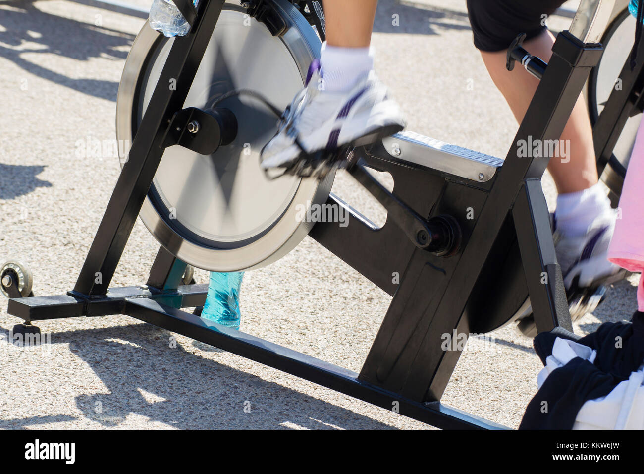 Legs moving during a workout of spinning Stock Photo Alamy