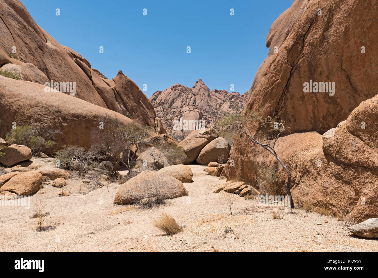 Spitzkoppe group of bald granite peaks in the Namib desert of Namibia Stock Photo