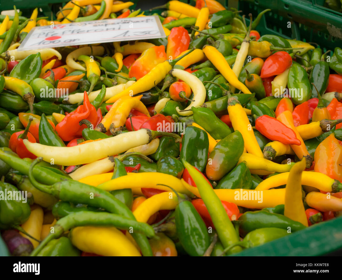 Hot pepper at market Stock Photo