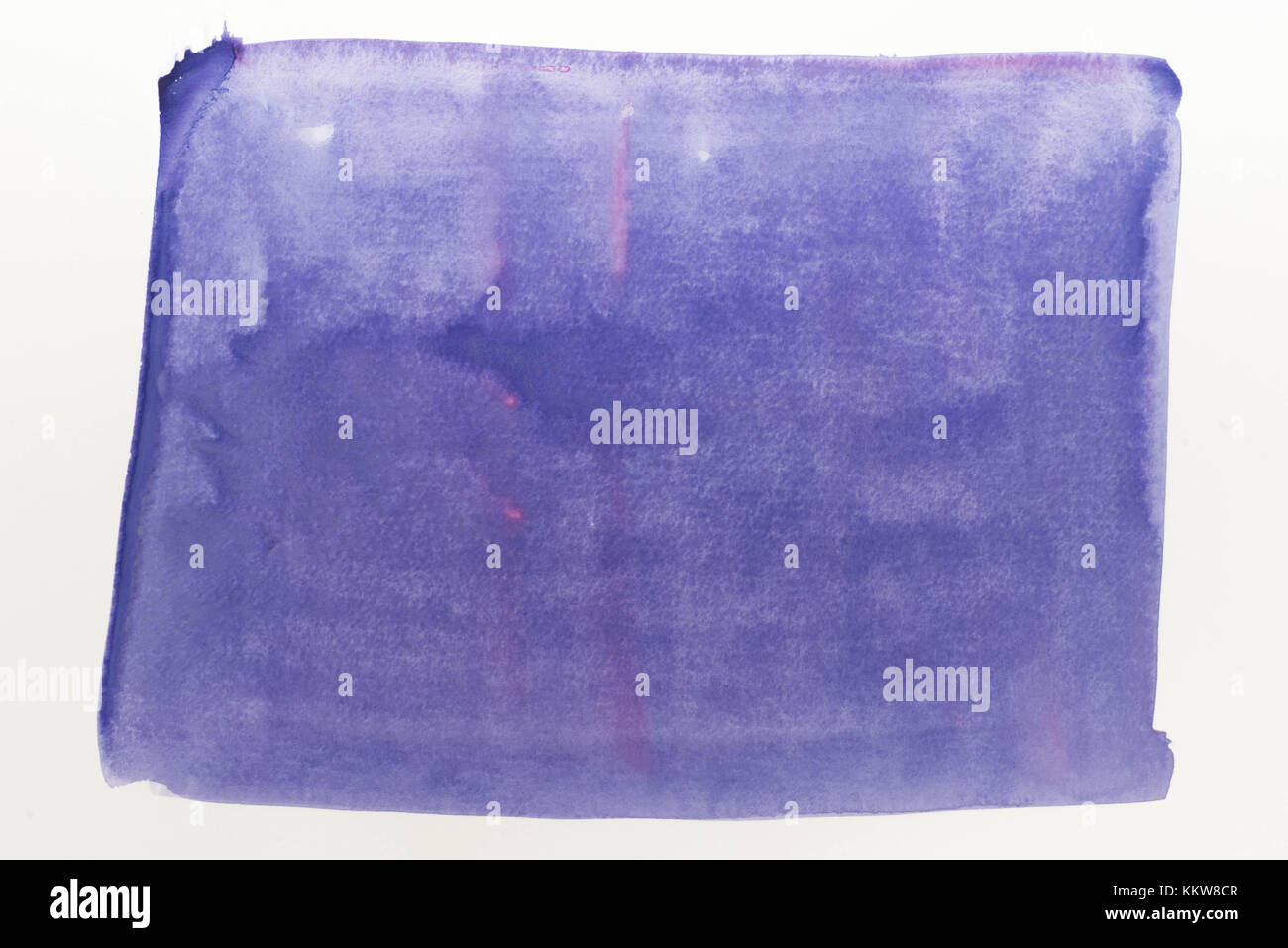 violet color watercolor  painted texture background on white paper Stock Photo