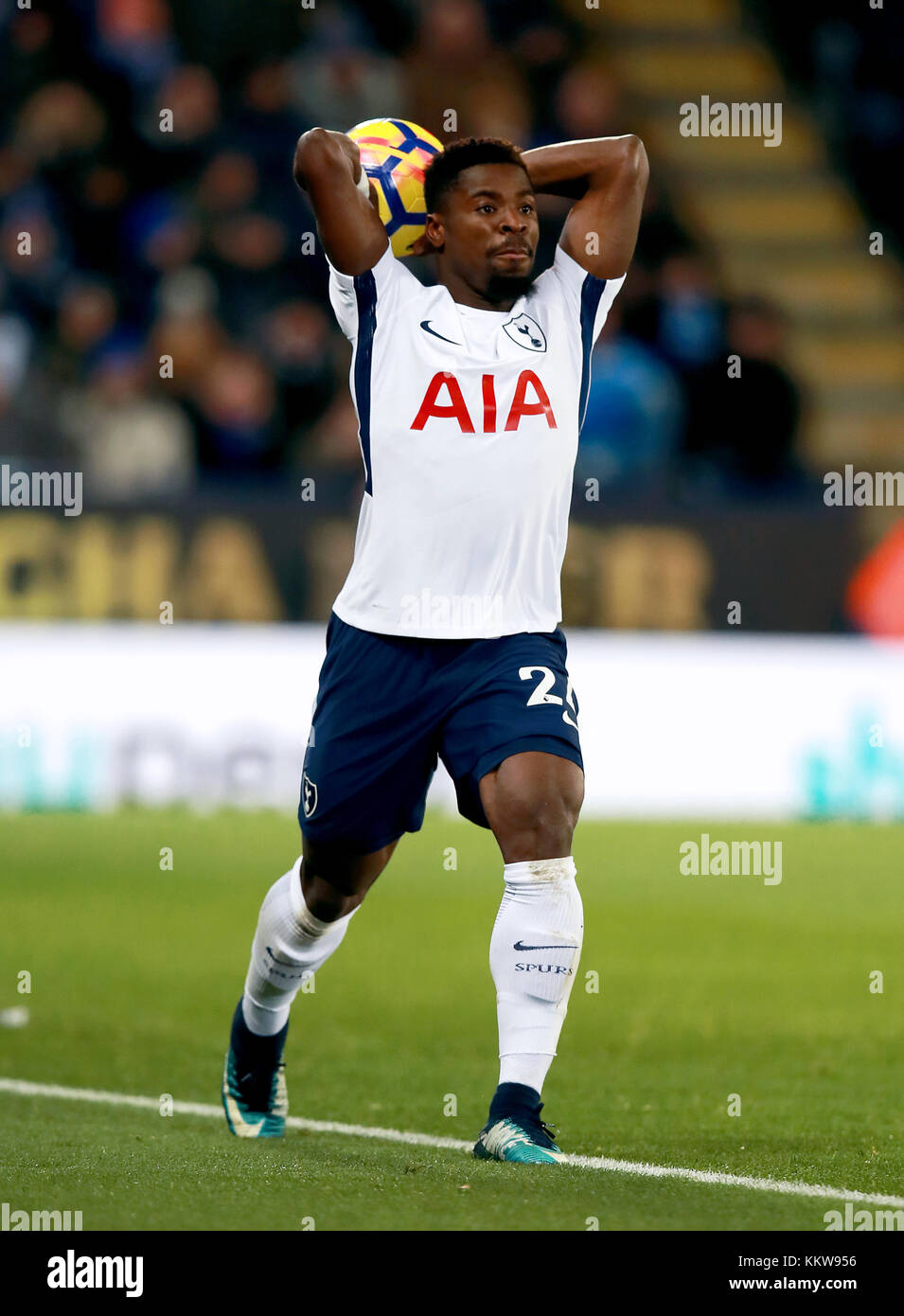 Tottenham Hotspur's Serge Aurier during the Premier League match at the King Power Stadium, Leicester Stock Photo