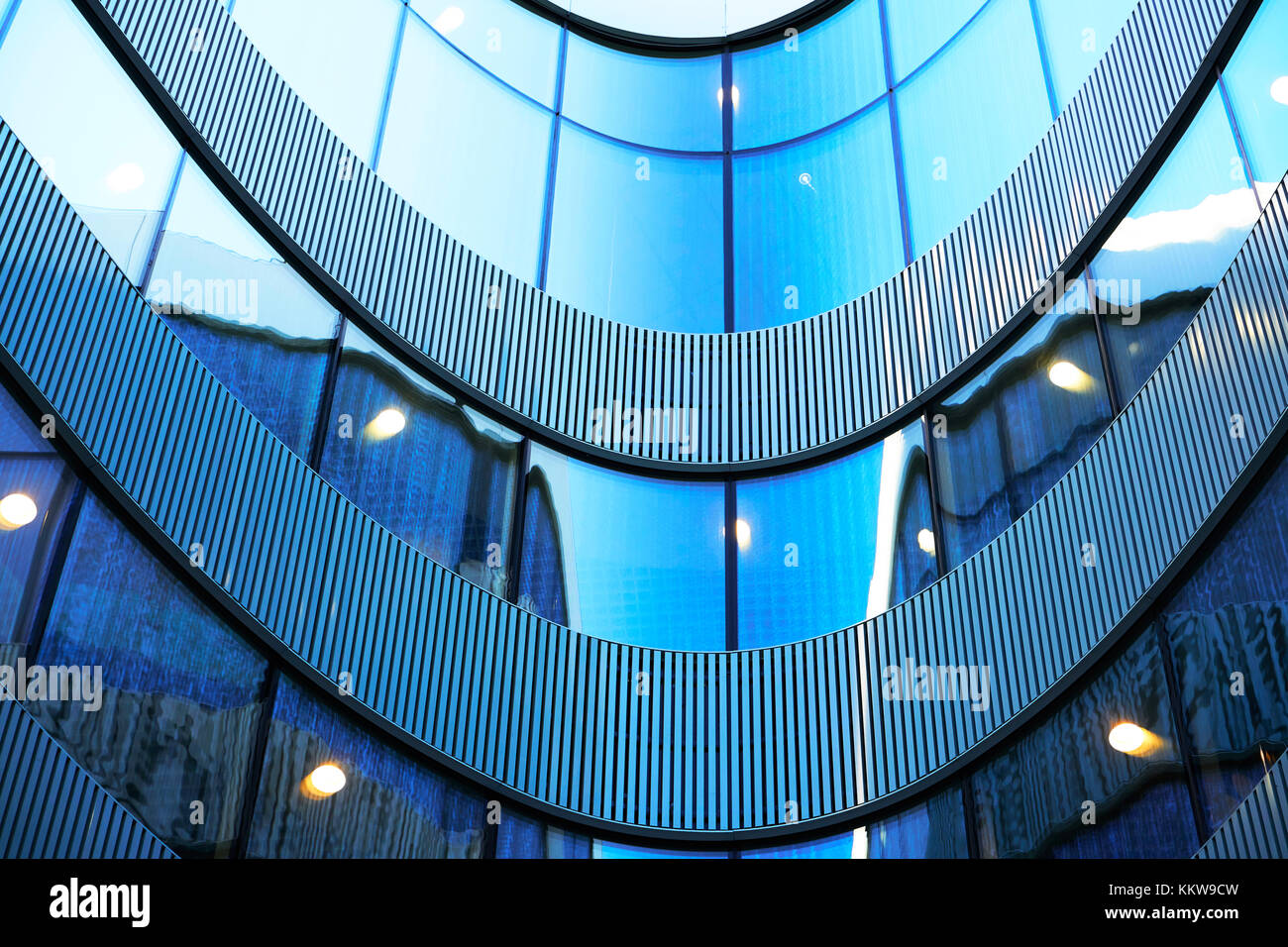 Picture of Modern futuristic architecture of steel and glass skyscraper reflecting ...