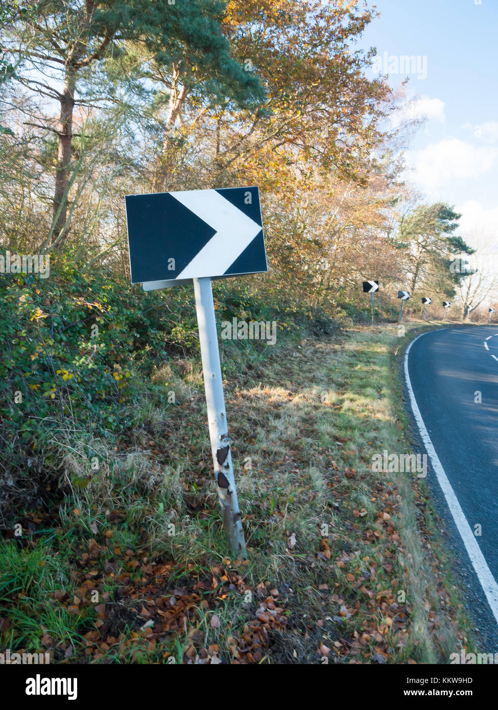 Chevron Road Sign High Resolution Stock Photography and Images - Alamy