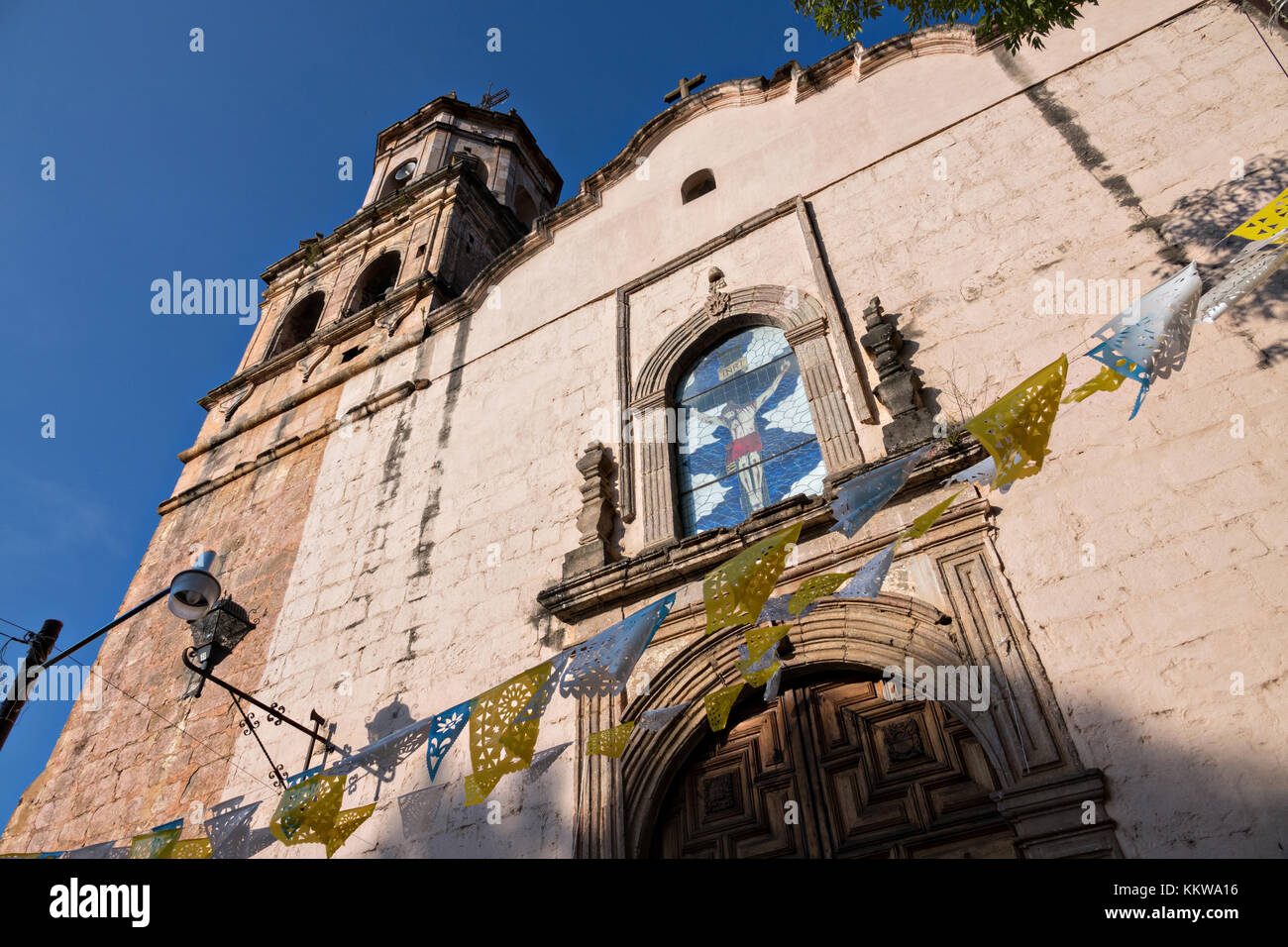 The Parroquia de San Diego de Alcalá church in Quiroga, Michoacan, Mexico. Stock Photo