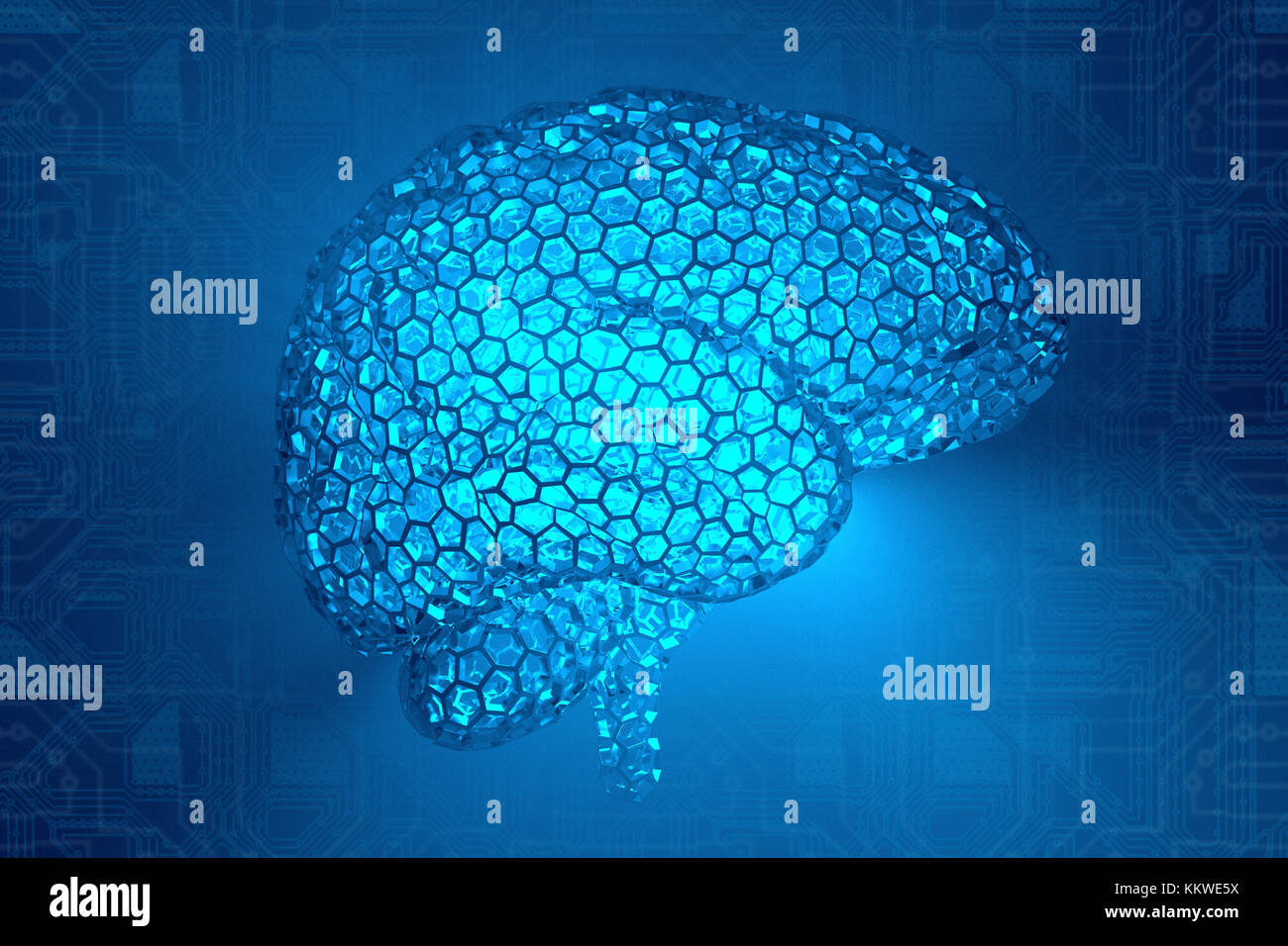 Artificial brain, conceptual computer illustration. Stock Photo