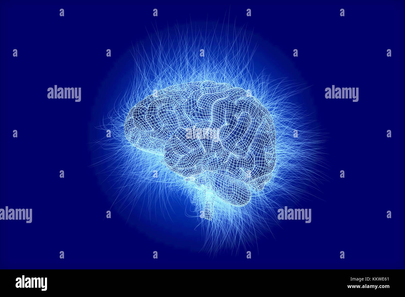 Artificial brain, conceptual computer illustration. Stock Photo