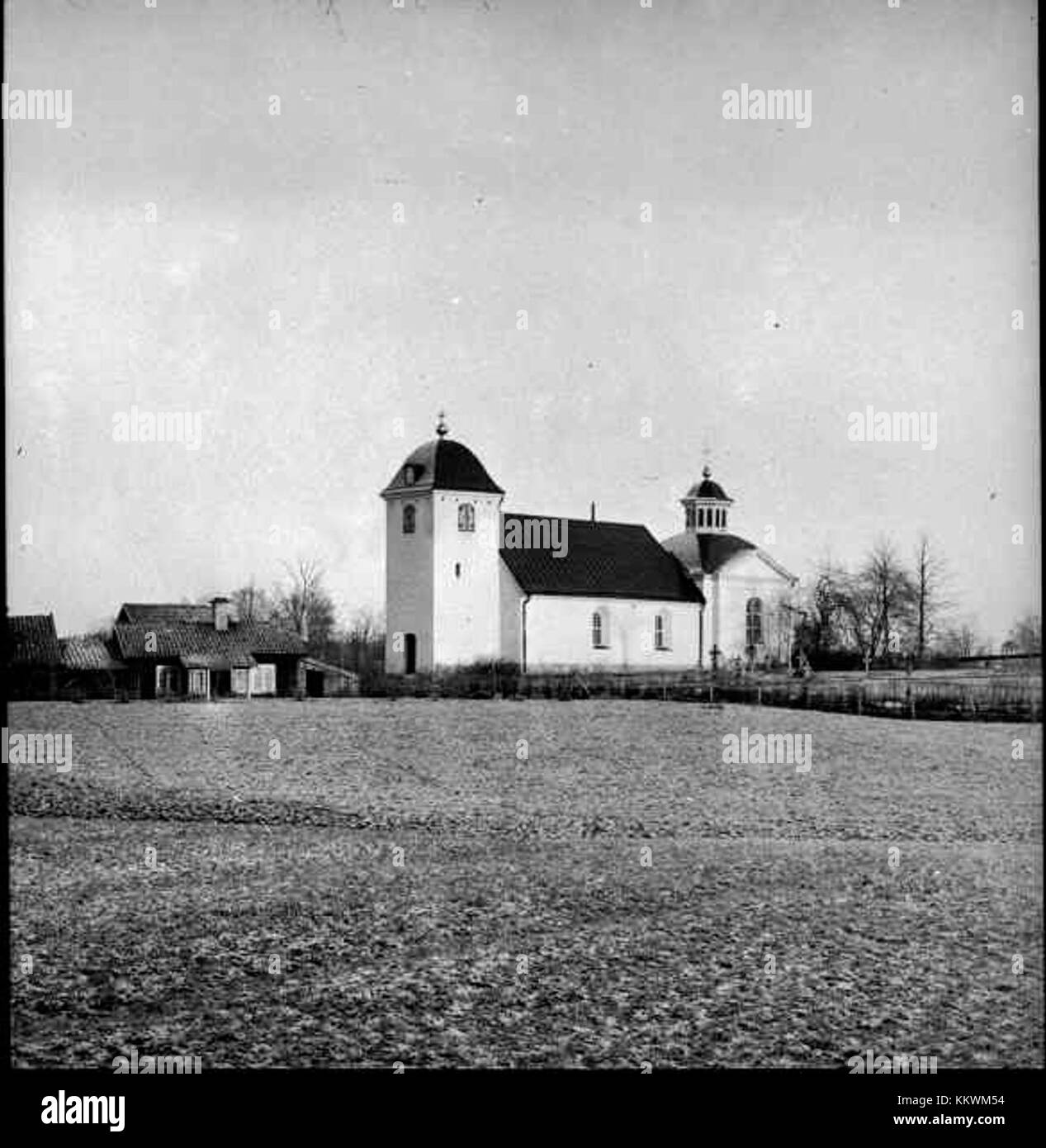 Flens kyrka (Flens Church) is located in Sweden and known for its historical architecture. The church is recognized for its distinctive design, and it serves as a key religious and cultural landmark in the region. Stock Photo