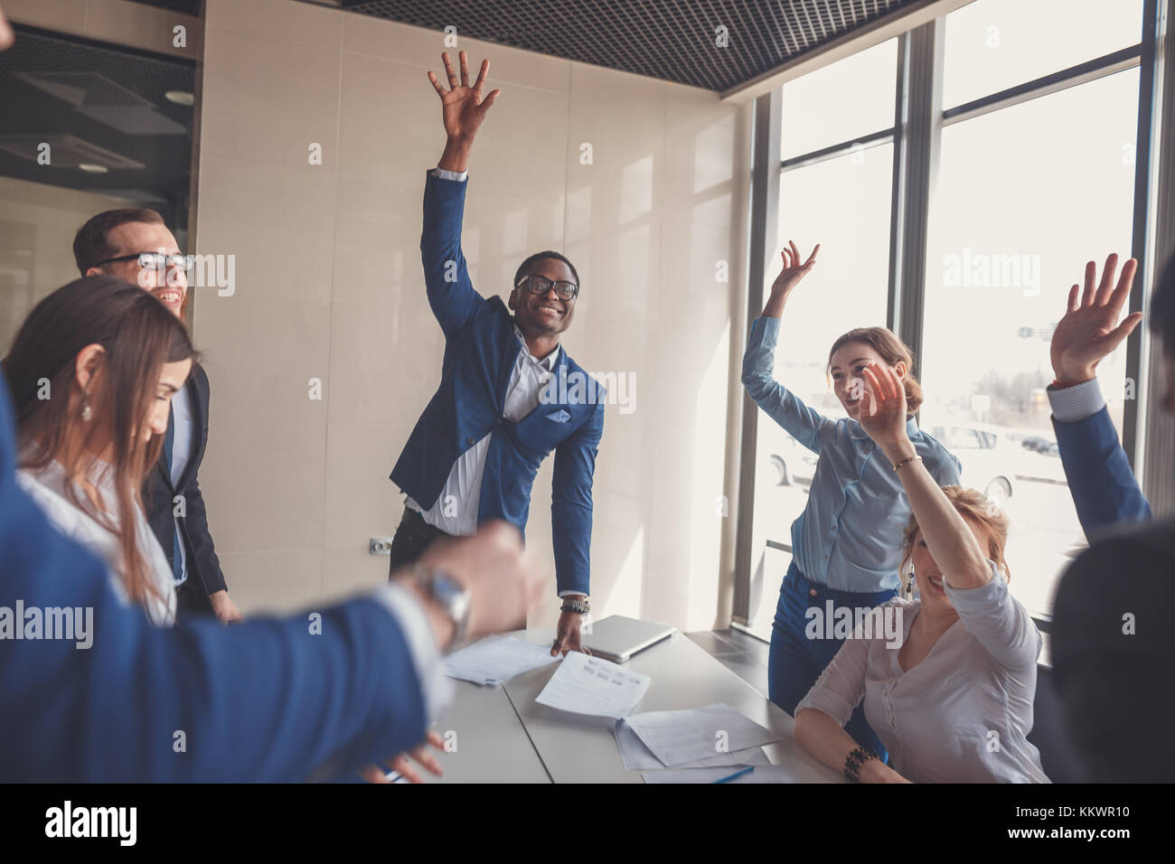 Group of happy business people Stock Photo - Alamy