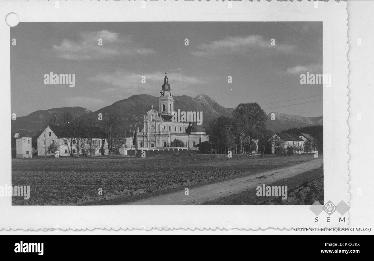Church of the visitation slovenia Black and White Stock Photos & Images ...