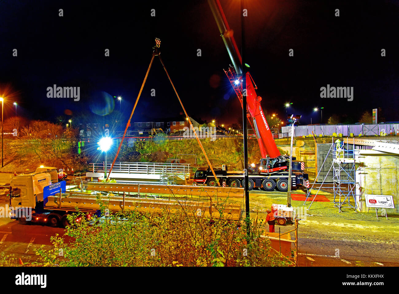 Lifting concrete lorry construction hires stock photography and images