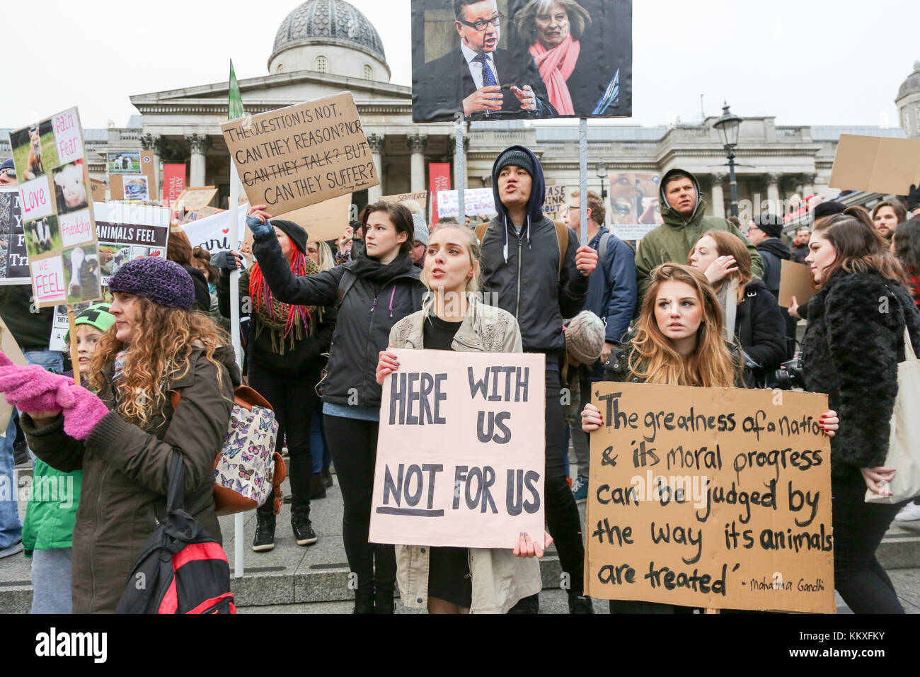 London, UK. 2nd Dec, 2017. Demonstration against parliament and the MPs who have voted to reject the inclusion of animal sentience into the EU Withdrawal Bill. Credit: Penelope Barritt/Alamy Live News Stock Photo