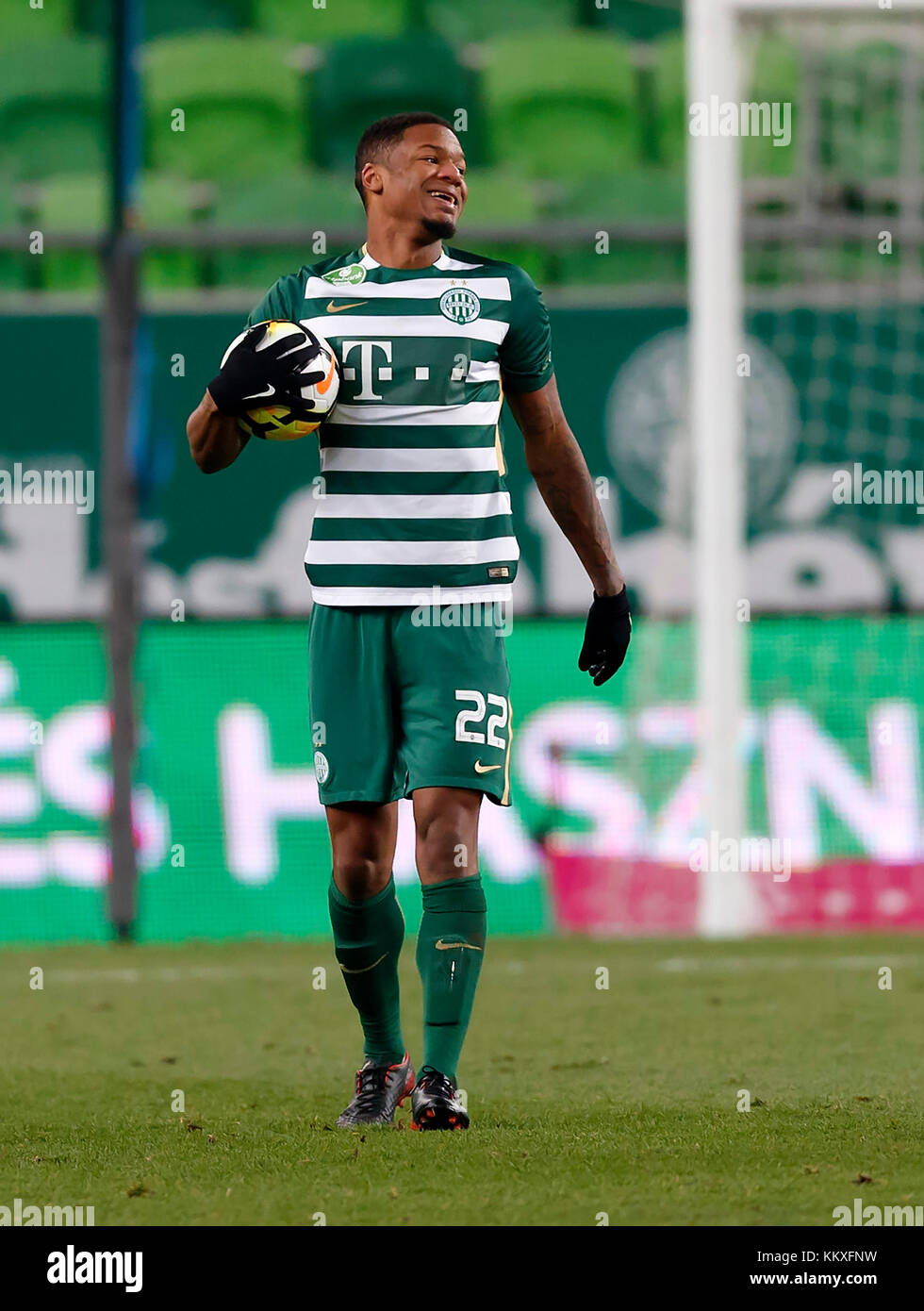 BUDAPEST, HUNGARY - FEBRUARY 15: (r-l) Kenneth Otigba of