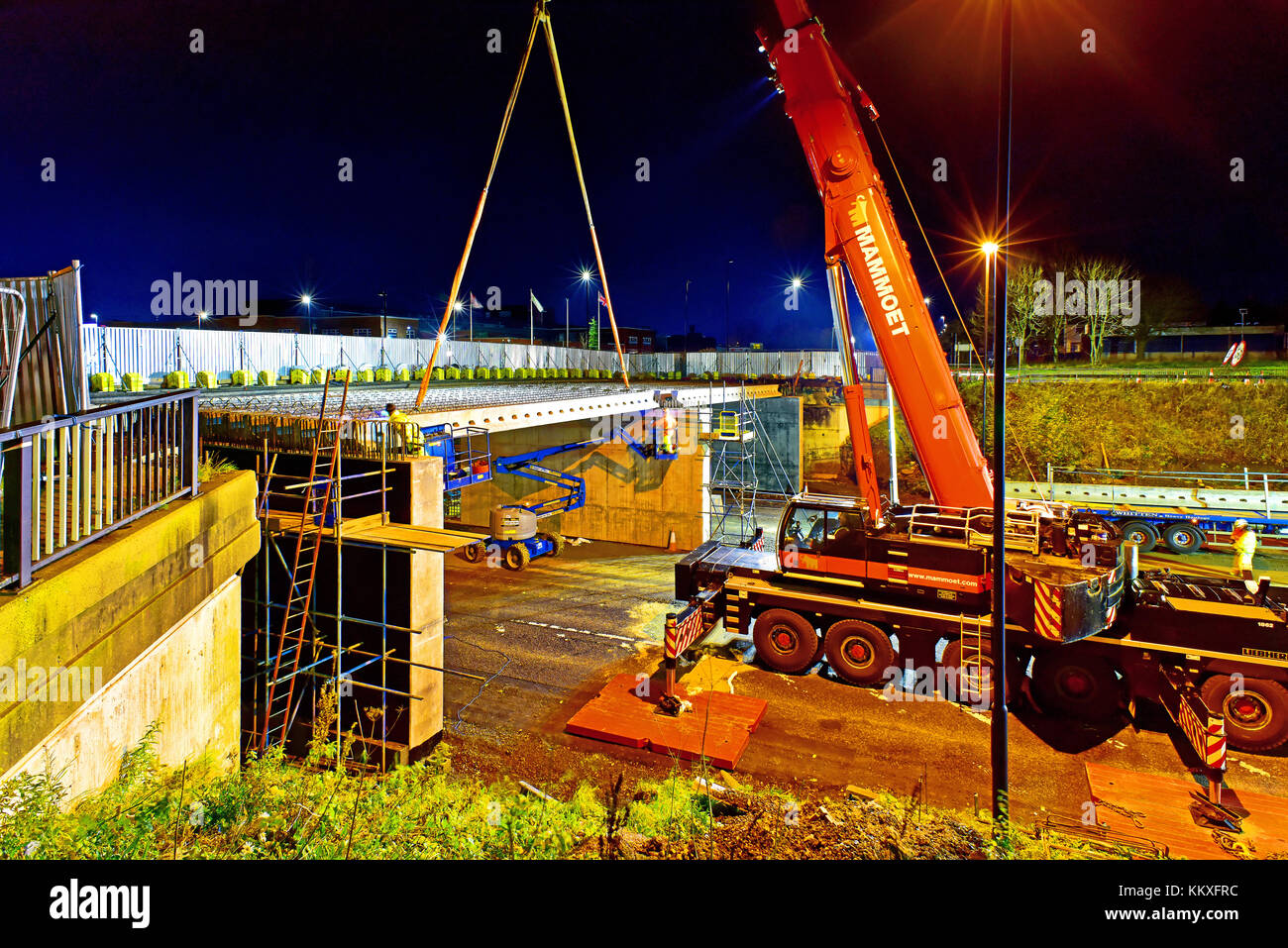 Lifting concrete lorry construction hires stock photography and images